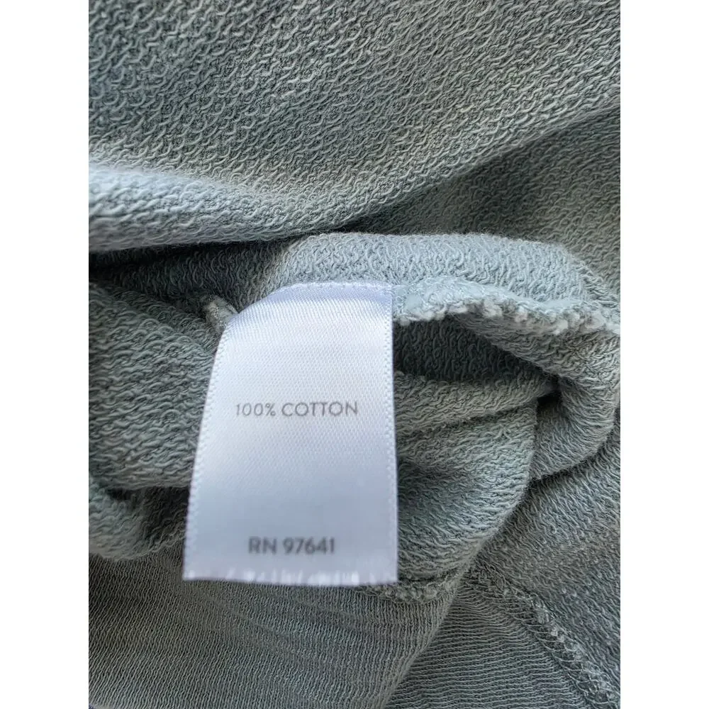 Pure Jill Split Neck Terry Lined Boxy Knit Top Light Blue Size M